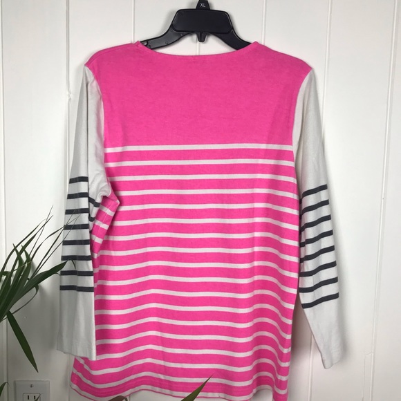 J. Crew Pink and White Striped Top - Picture 6 of 10